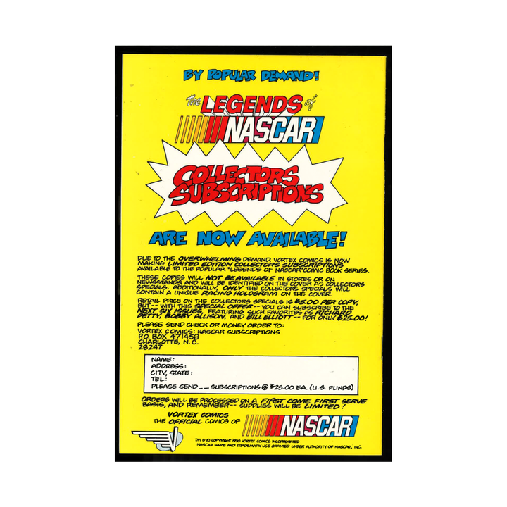 Ken Schrader Nascar Autographed Signed Comic Book