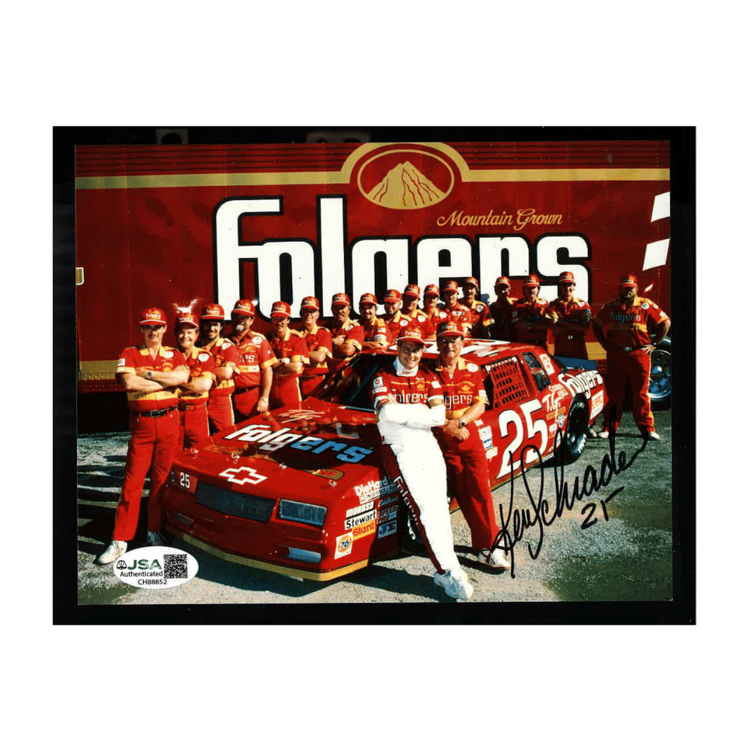 Ken Schrader Nascar Autographed Signed Horizontal Folgers Postcard