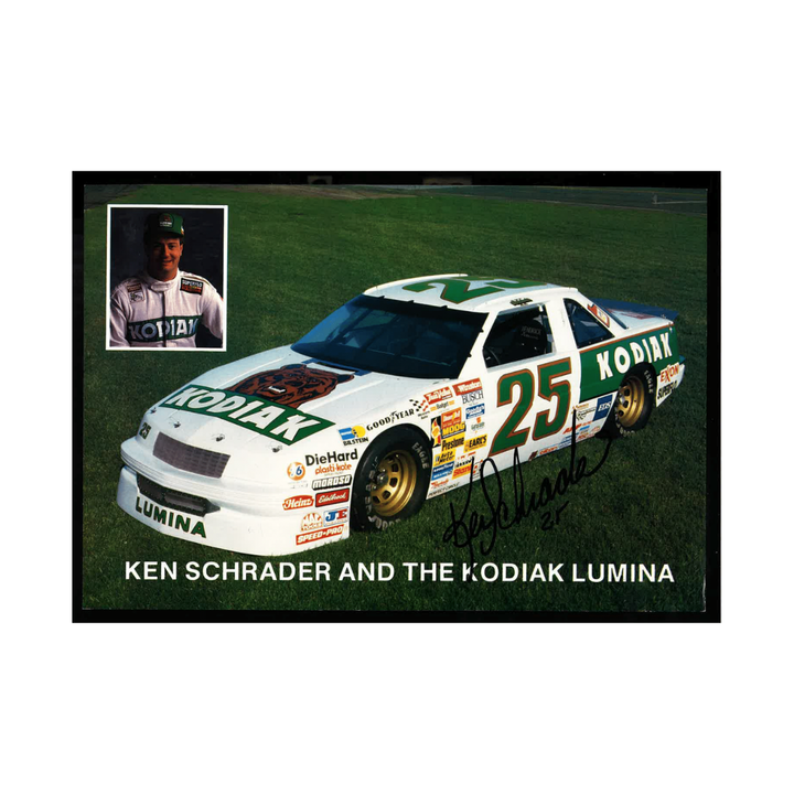 Ken Schrader Nascar Autographed Signed Kodiak Lumina Postcard (2)