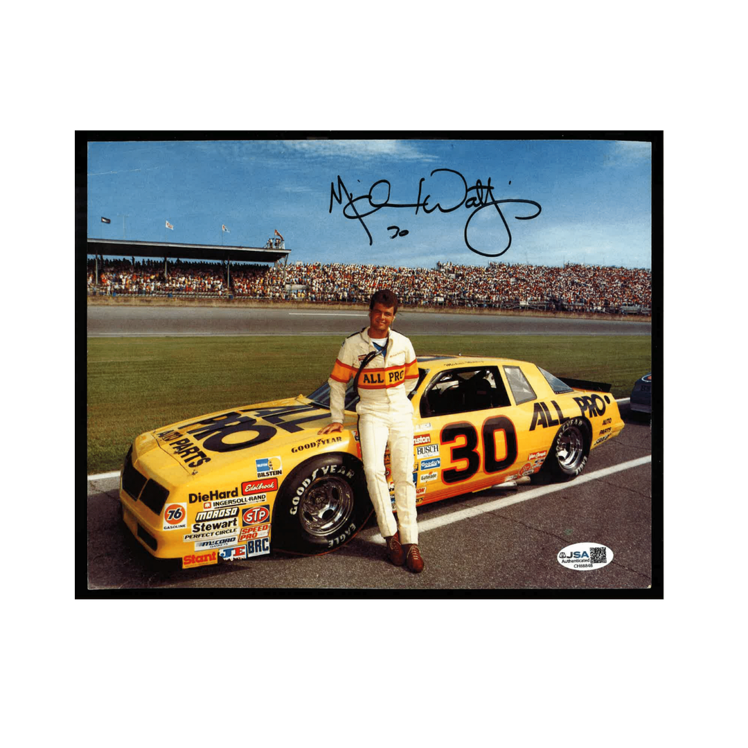 Michael Waltrip Nascar Autographed Signed All Pro #30 Car Yellow 8x10 Photo