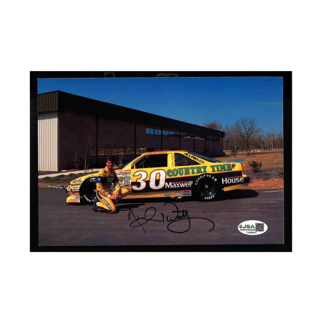 Michael Waltrip Nascar Autographed Signed Yellow Country Time 6x8 Postcard