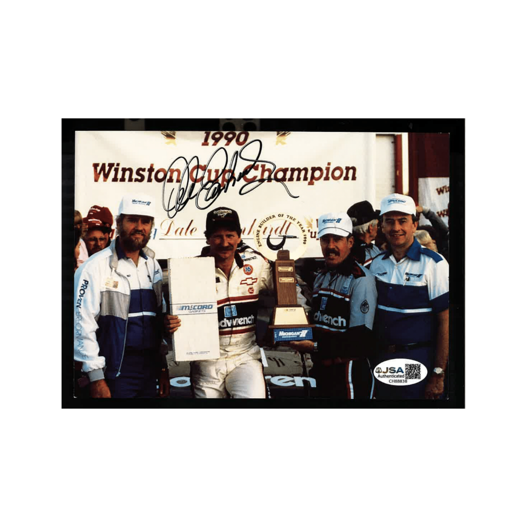 Dale Earnhardt Sr Nascar Autographed Signed 1990 Winston Cup Champ 5x7 Postcard