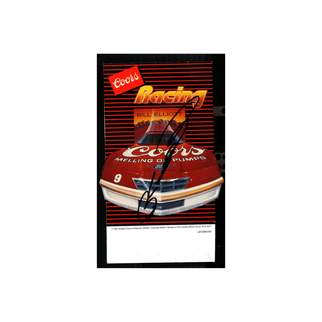 Bill Elliott Nascar Autographed Signed Coors Racing 1987 Car Cutout Photo