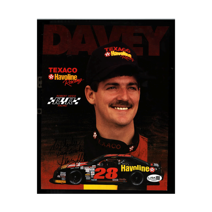 Davey Allison Nascar Autographed Signed Texaco Havoline Racing 8.5x11 Photo (2)