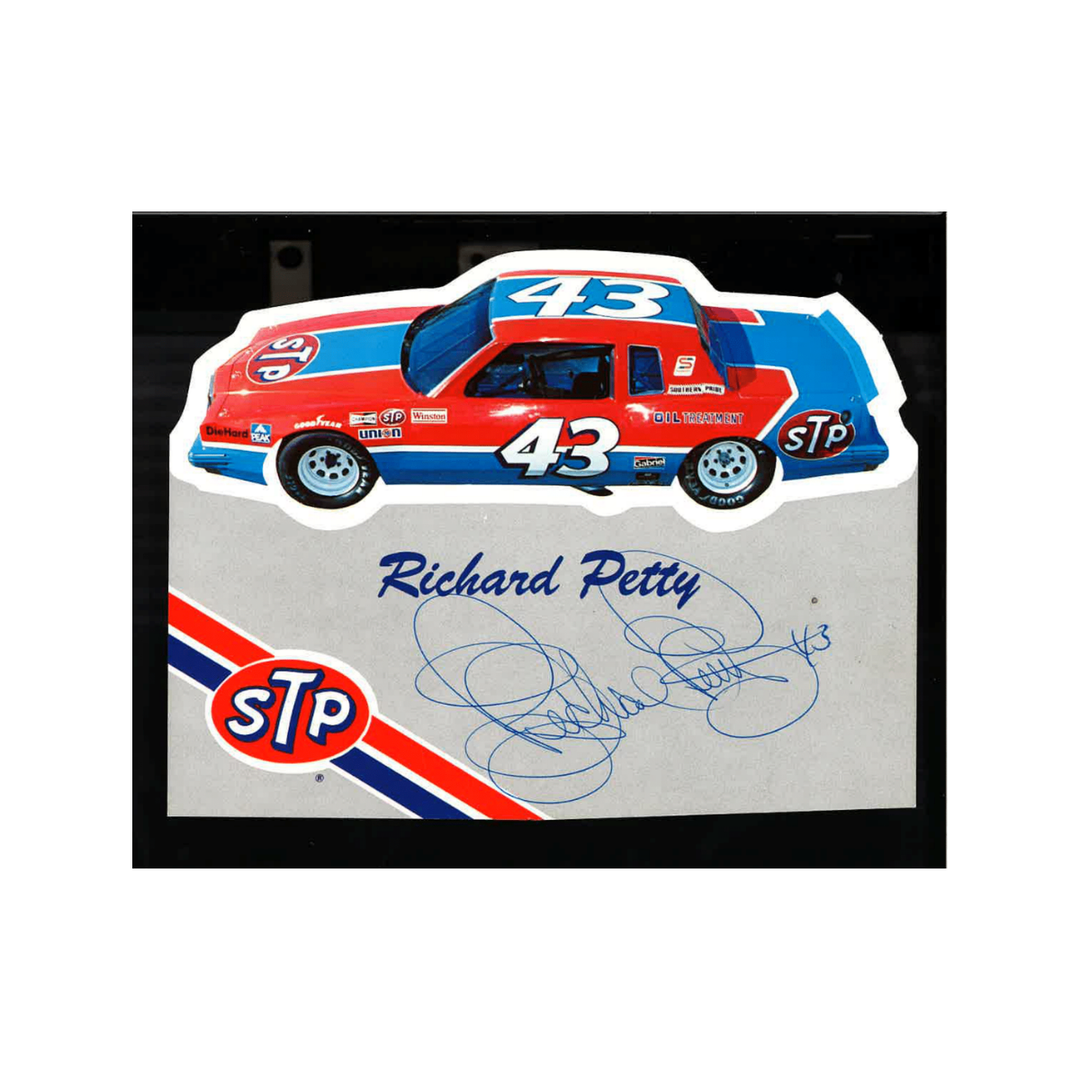 Richard Petty Nascar Autographed Signed STP Car Cutout 5x7 Postcard
