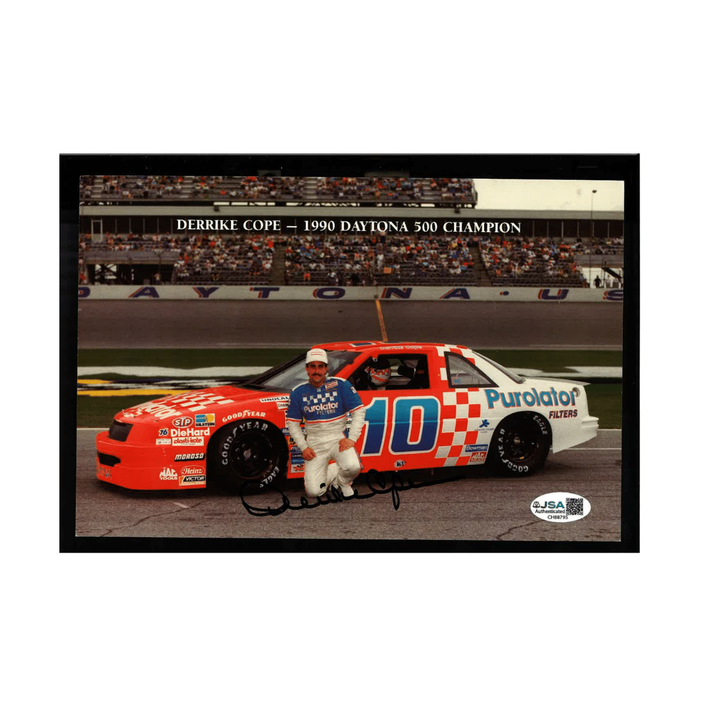 Derrike Cope Nascar Autographed Signed 6x9 #10 Car 1990 Daytona 500 Champion Postcard