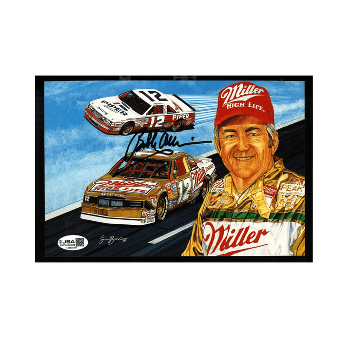 Bobby Allison Nascar Autographed Signed Miller High Life Hat Postcard