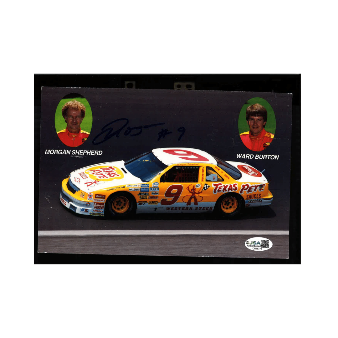 Morgan Shepherd Nascar Autographed Signed 6x9 Hero Card