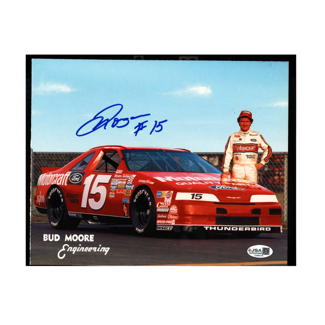 Morgan Shepherd Nascar Autographed Signed Bud Moore Engineering Poster