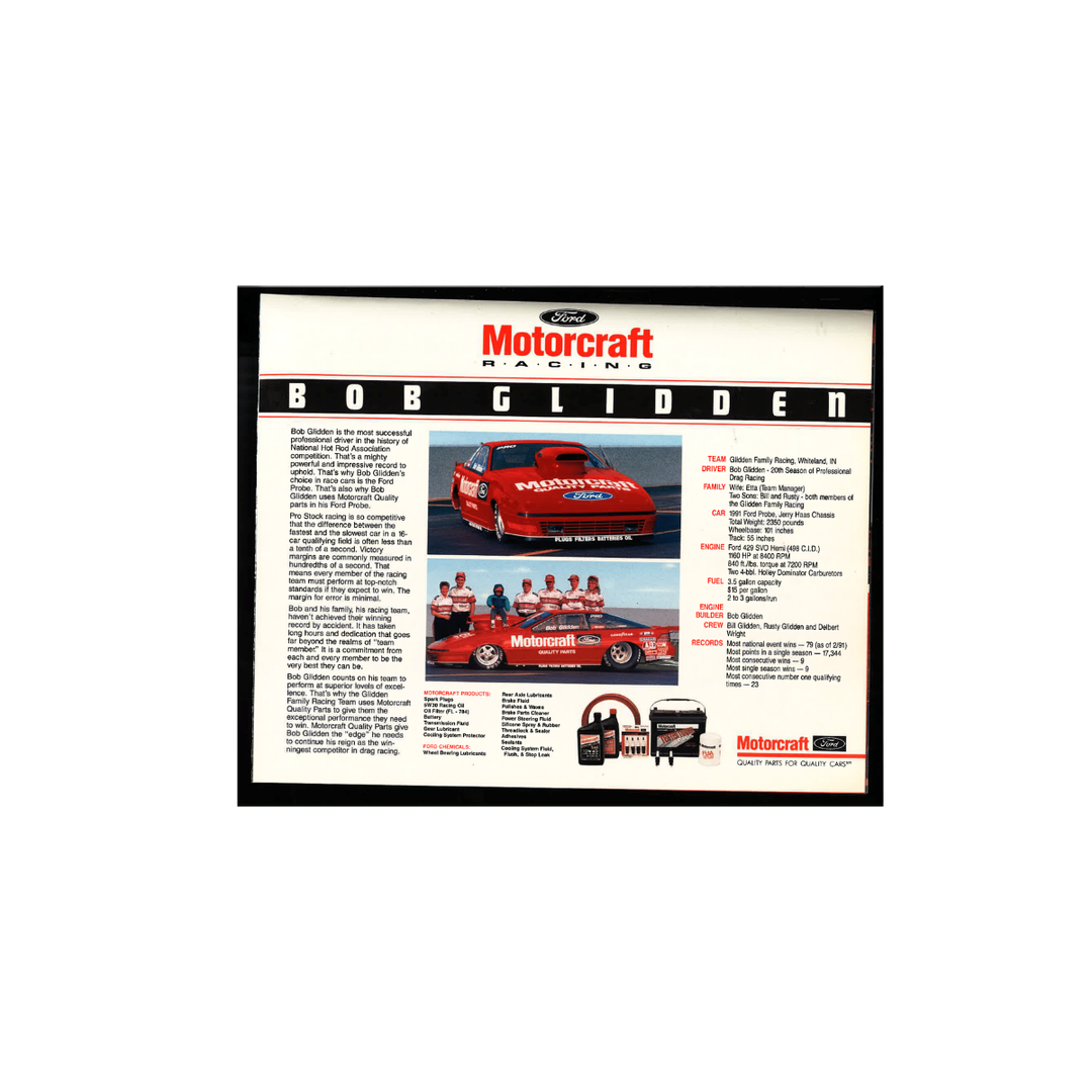 Morgan Shepherd Nascar Autographed Signed Bud Moore Engineering Poster