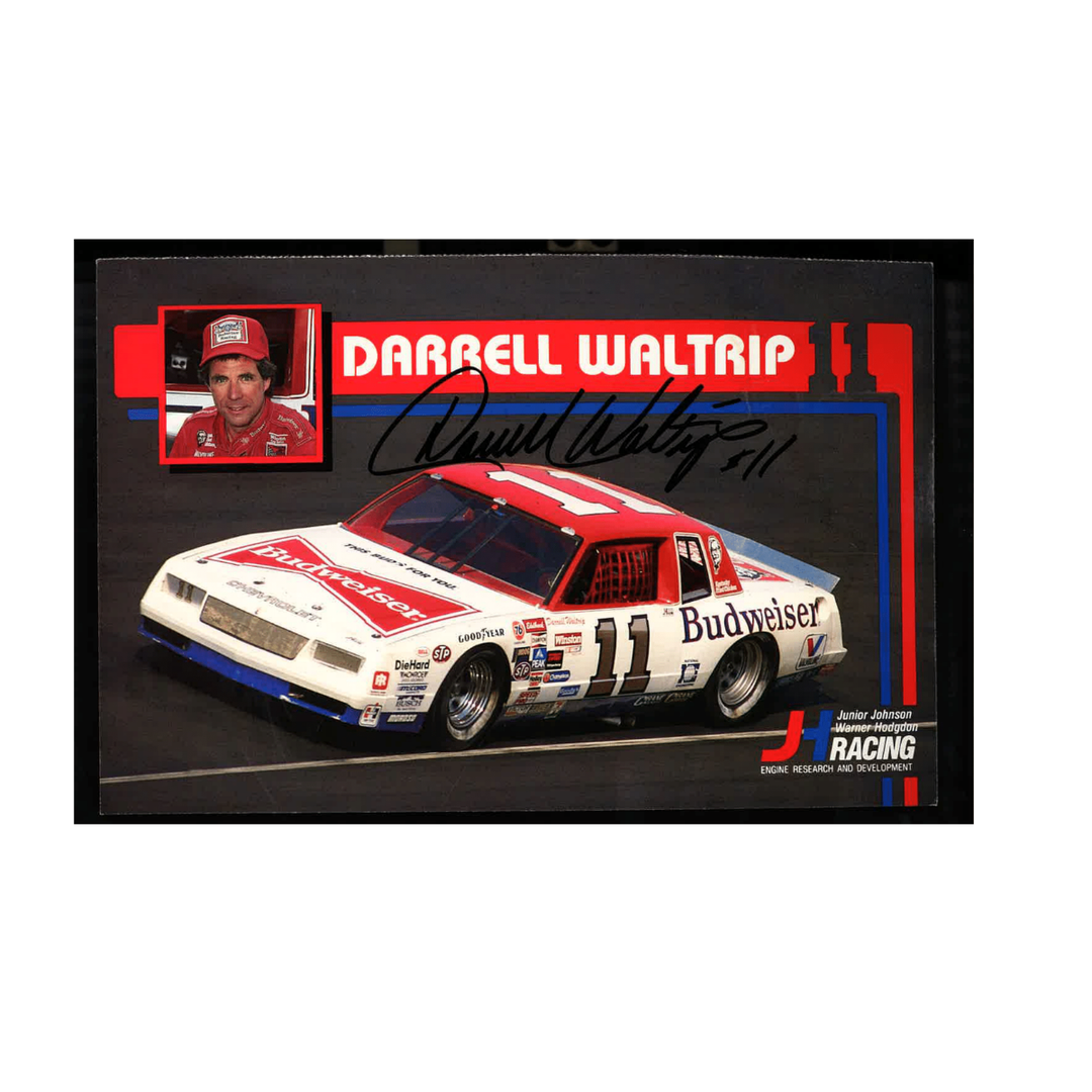 Darrell Waltrip Nascar Autographed Signed Junior Johnson Small Headshot Postcard