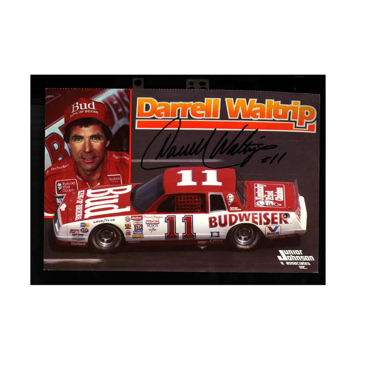 Darrell Waltrip Nascar Autographed Signed Junior Johnson Budweiser #11 Postcard