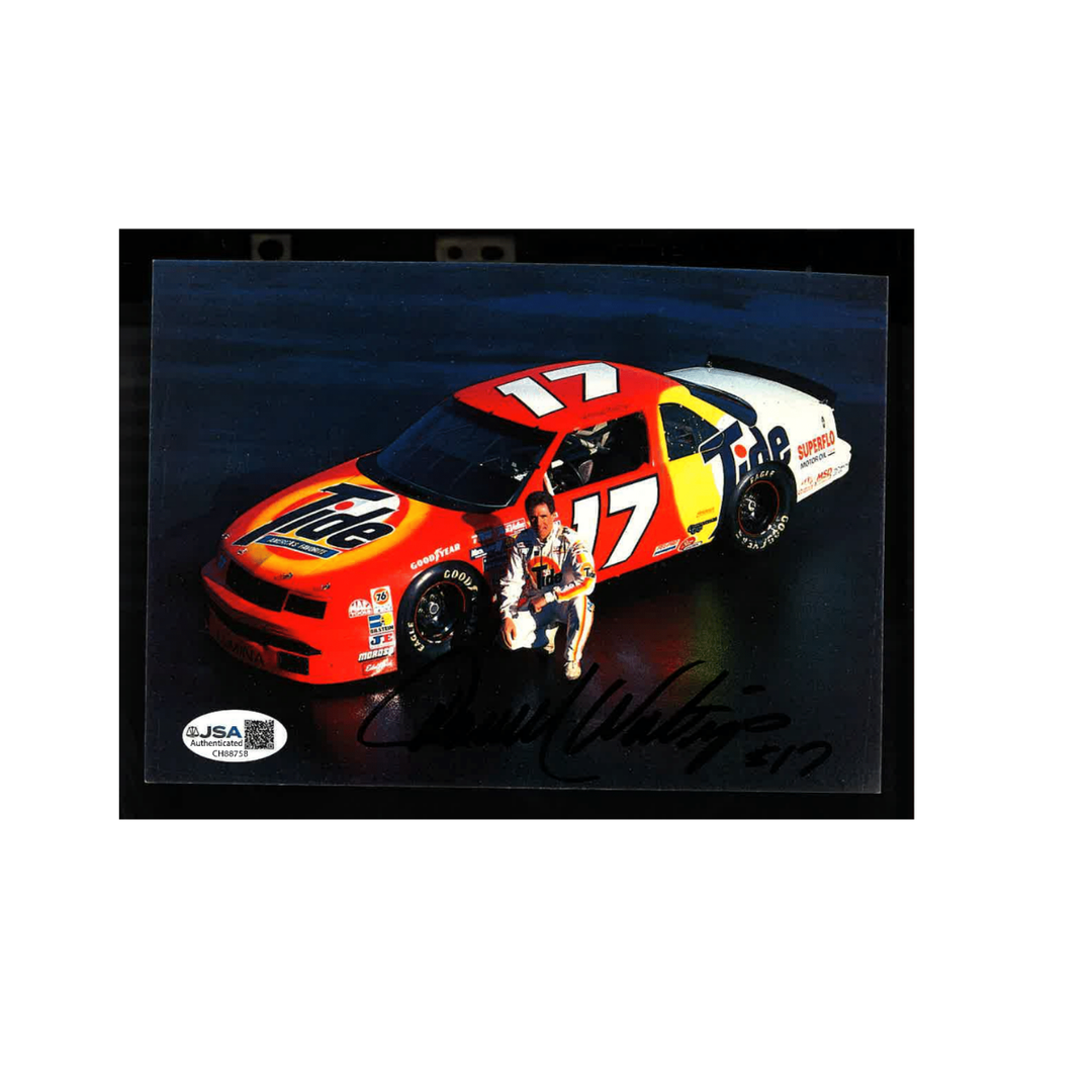 Darrell Waltrip Nascar Autographed Signed Kneeling w/Tide Car Postcard