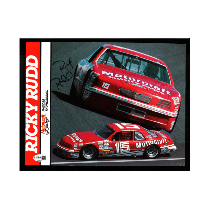 Ricky Rudd Nascar Autographed Signed Motorcraft Racing Full Red Car 8x10 Photo