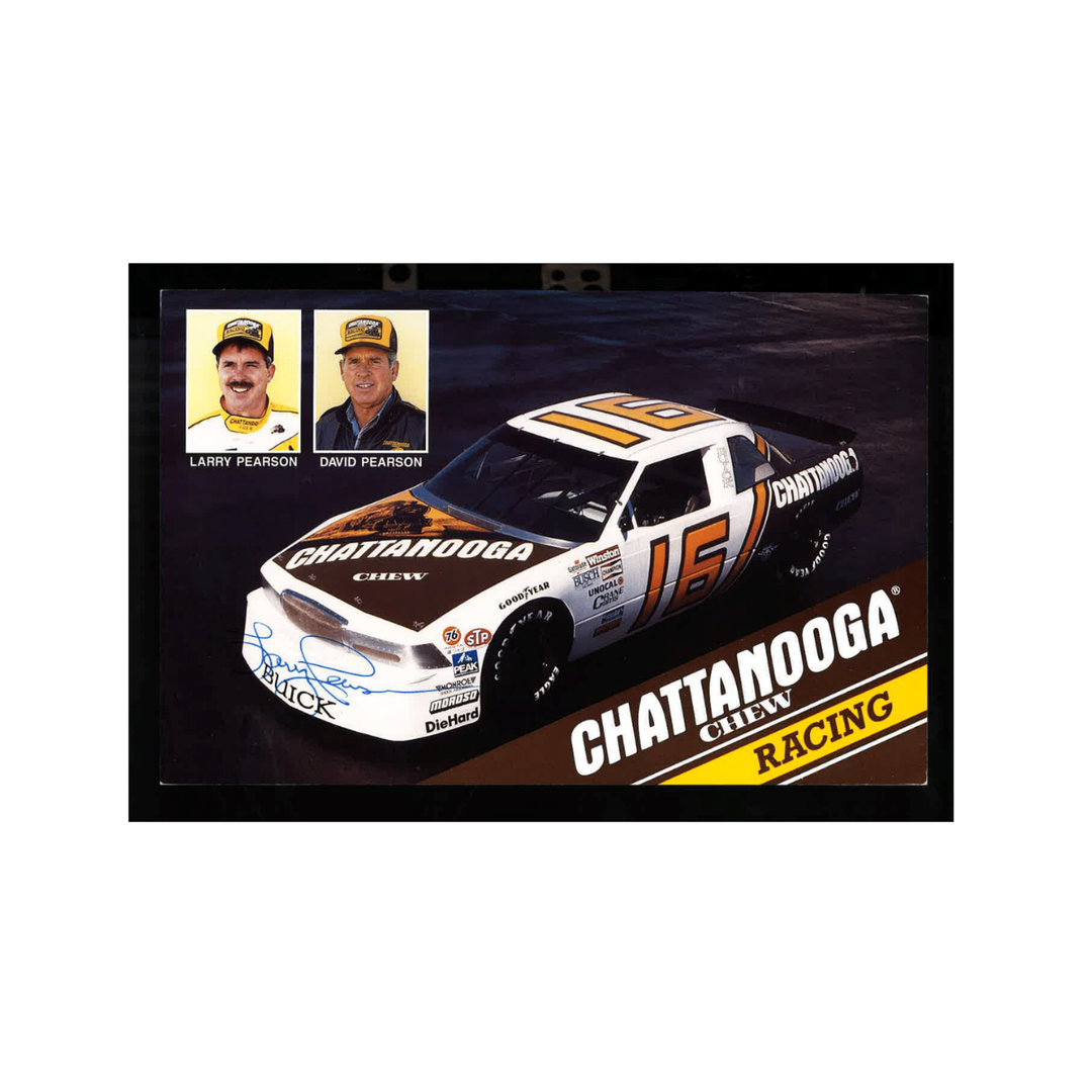 David Pearson Larry Pearson Nascar Autographed Signed Chattanooga Chew 6x9 Card