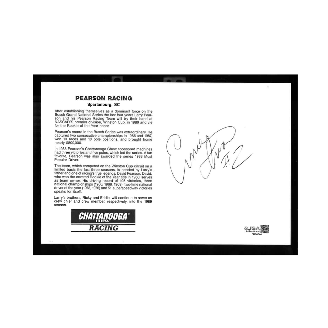 David Pearson Larry Pearson Nascar Autographed Signed Chattanooga Chew 6x9 Card