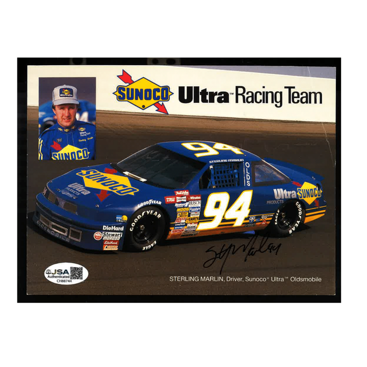 Sterling Marlin Nascar Autographed Signed Sunoco Hero Card (1)