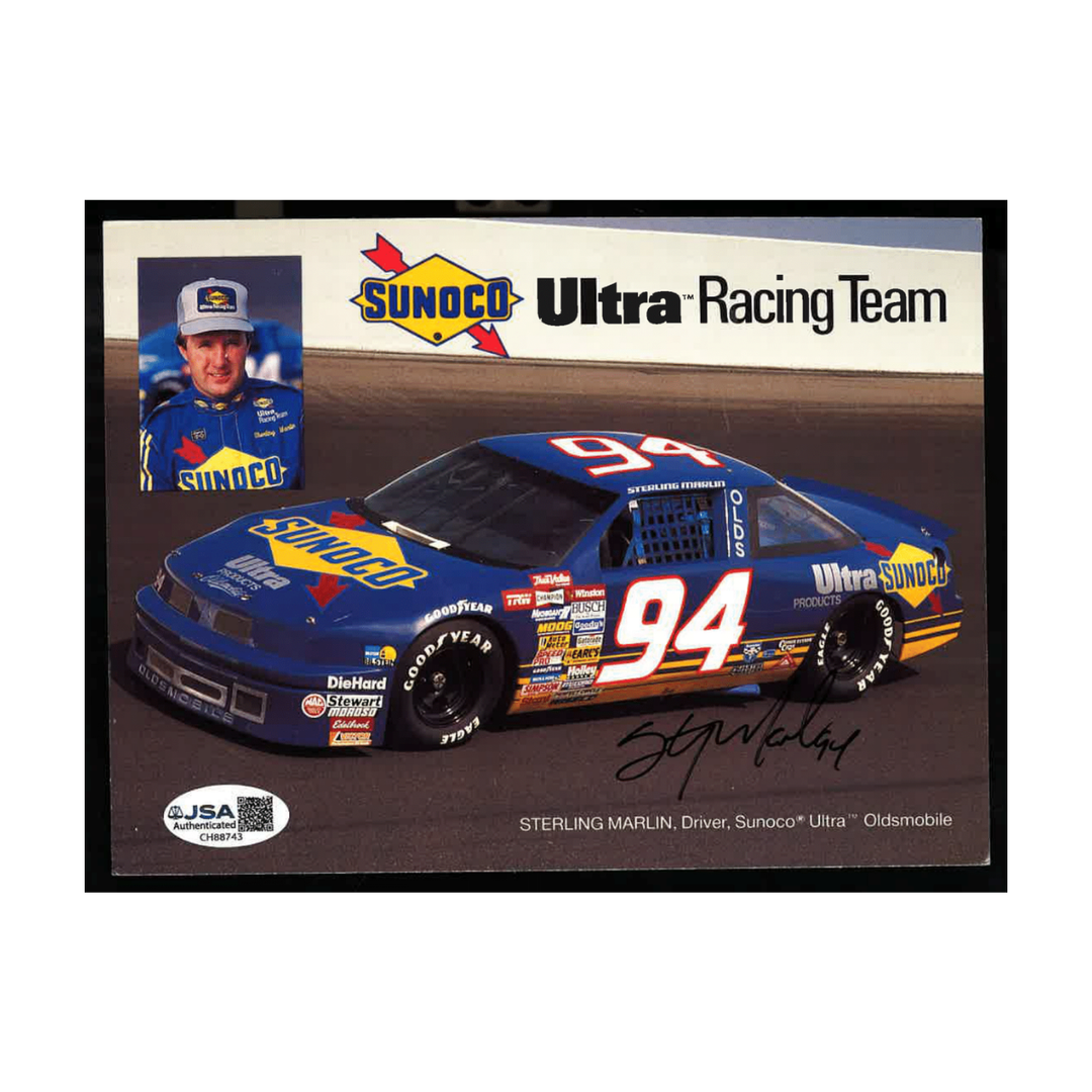 Sterling Marlin Nascar Autographed Signed Sunoco Hero Card (2)