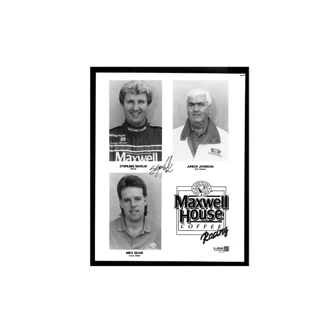 Sterling Marlin Nascar Autographed Signed Maxwell House 1991 6x9 Postcard