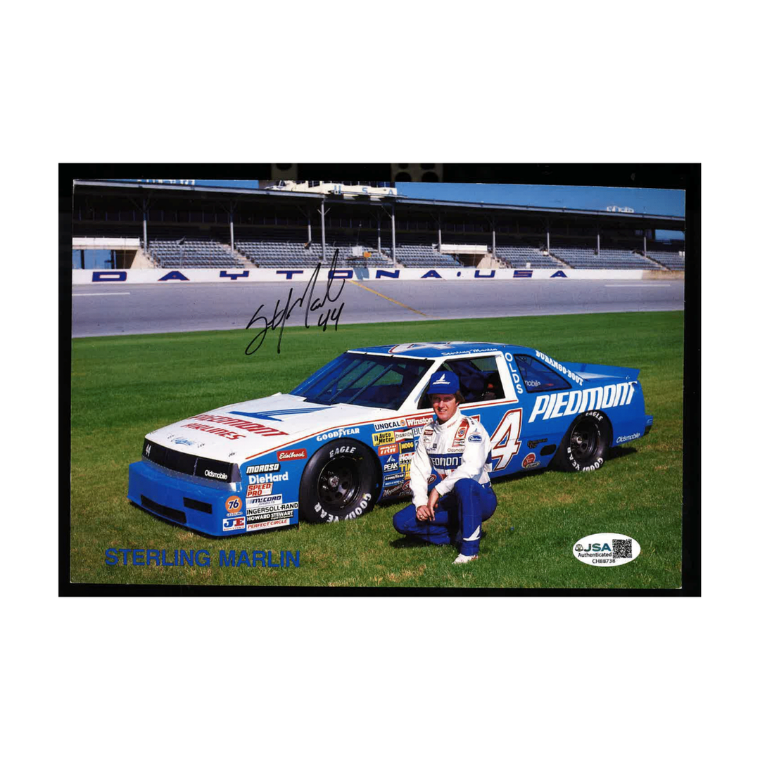 Sterling Marlin Nascar Autographed Signed Piedmont Airlines 1988 6x9 Postcard