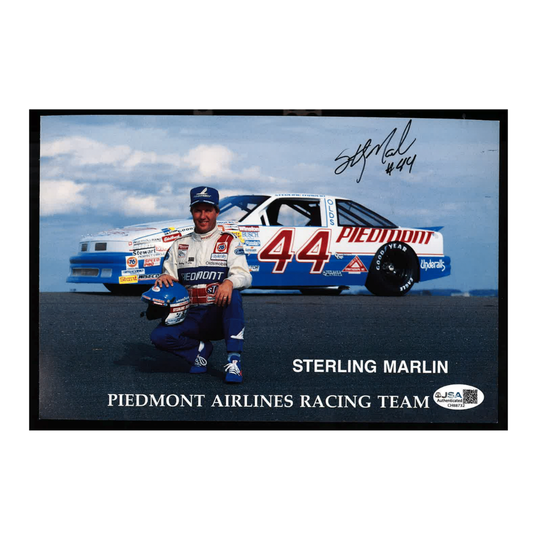 Sterling Marlin Nascar Autographed Signed Piedmont Airlines 1987 6x9 Postcard