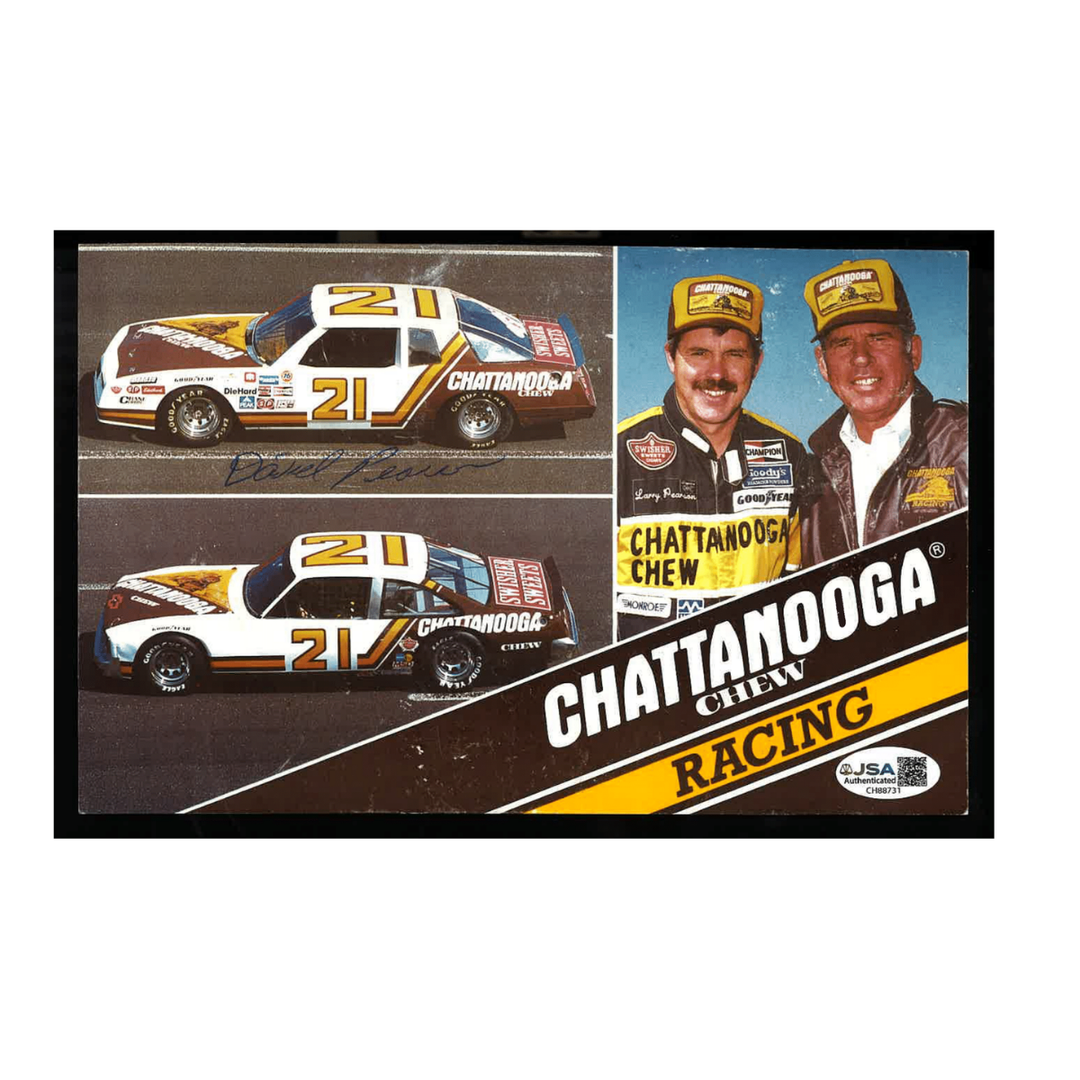 David Pearson Nascar Autographed Signed Chattanooga Chew Racing 21 6x9 Postcard