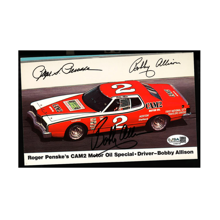 Bobby Allison Nascar Autographed Signed 1976 Race Schedule 8x5 Postcard