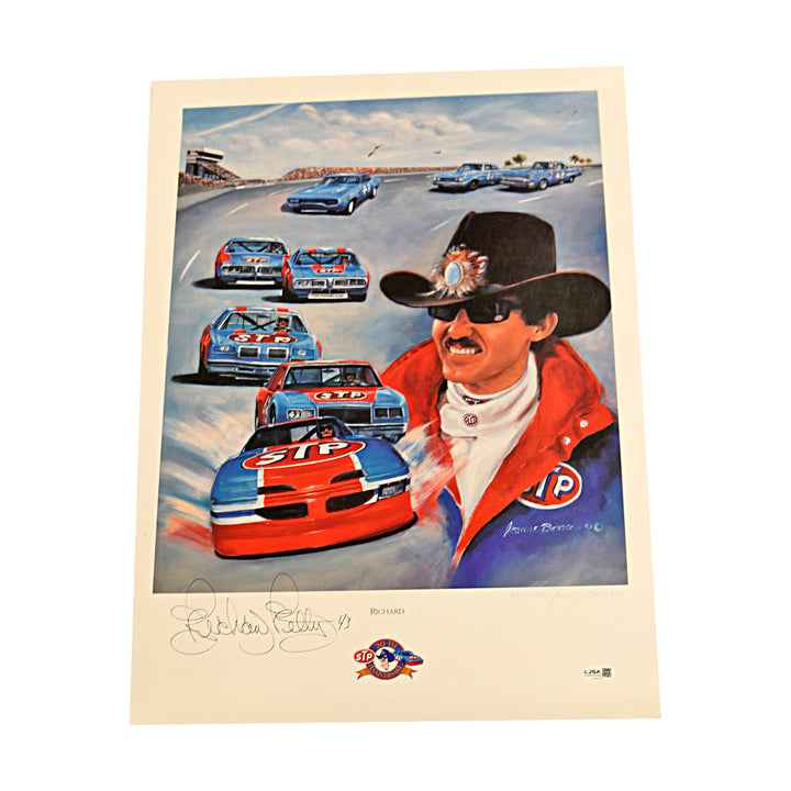 Richard Petty NASCAR Autographed Signed  23x17 Lithograph JSA COA