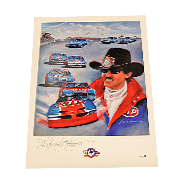 Richard Petty NASCAR Autographed Signed  23x17 Lithograph JSA COA