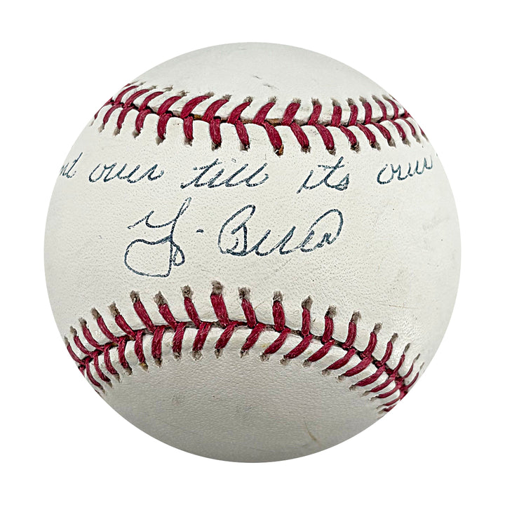 Yogi Berra New York Yankees Autographed Inscribed OMLB Baseball JSA COA