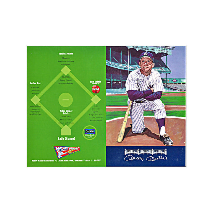 Mickey Mantle's Restaurant Original Menu (Green Back)