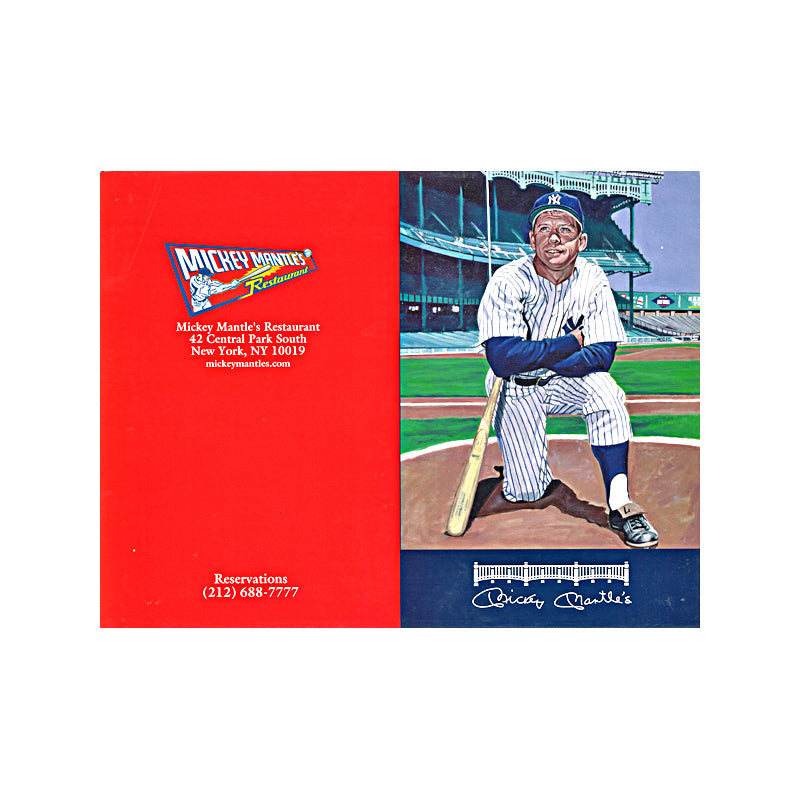 Mickey Mantle's Restaurant Original Menu (Red Back)