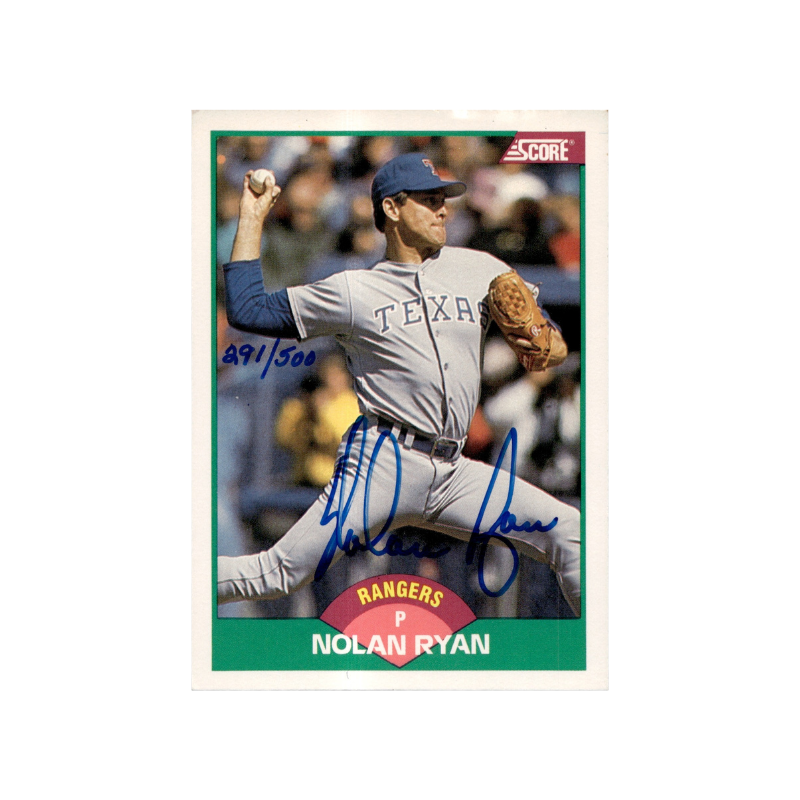 Nolan Ryan Texas Rangers Autographed Signed 1989 Score Baseball Card #291/500