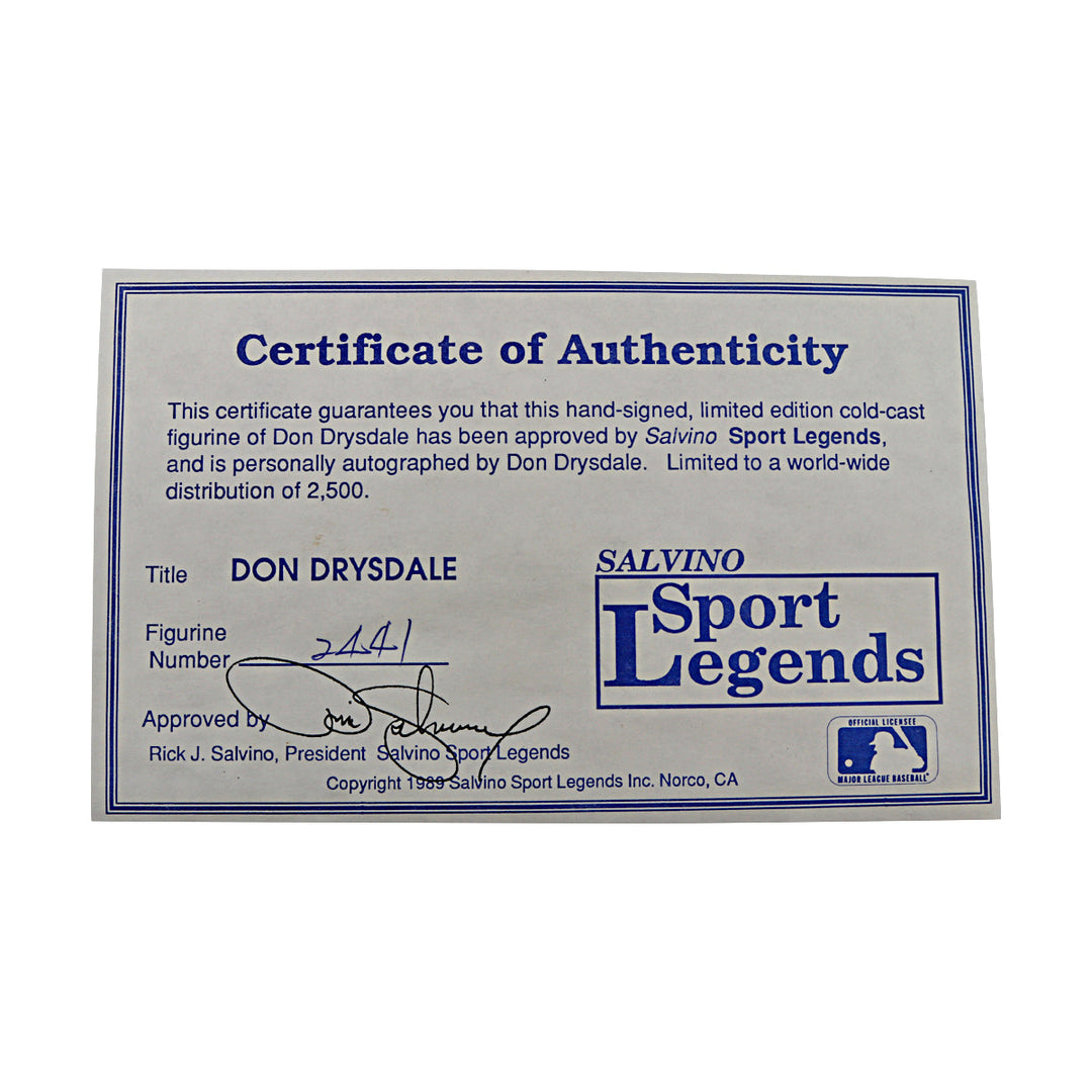 Don Drysdale Los Angeles Dodgers Autographed Signed Salvino Figure LE 2441/2500