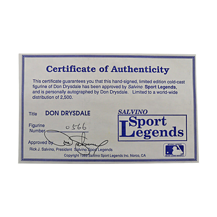 Don Drysdale Los Angeles Dodgers Autographed Signed Salvino Figure LE 566/2500