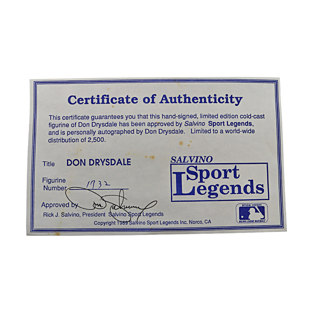 Don Drysdale Los Angeles Dodgers Autographed Signed Salvino Figure LE 1732/2500