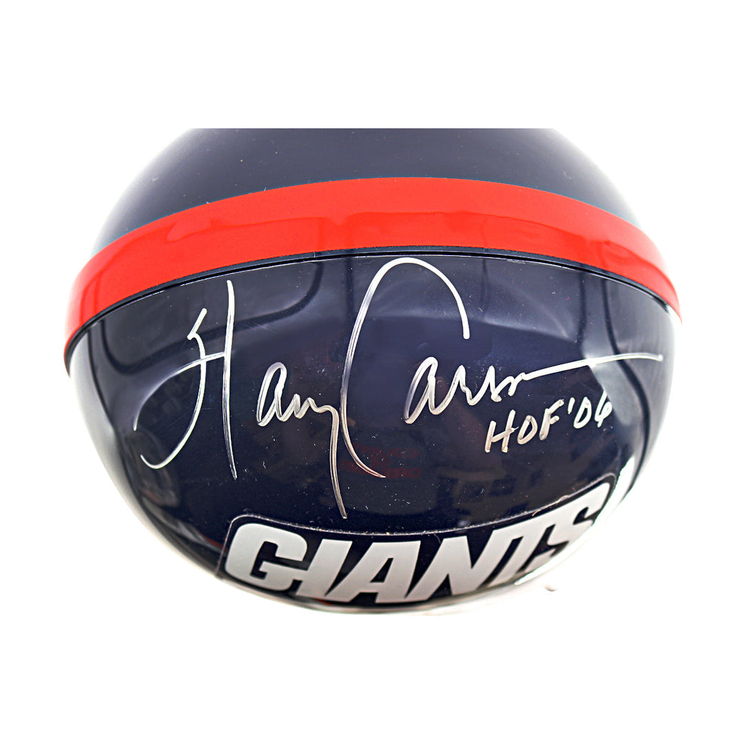 Harry Carson New York Giants Autographed Signed Inscribed Authentic Full Size Helmet with HOF (Steiner COA)