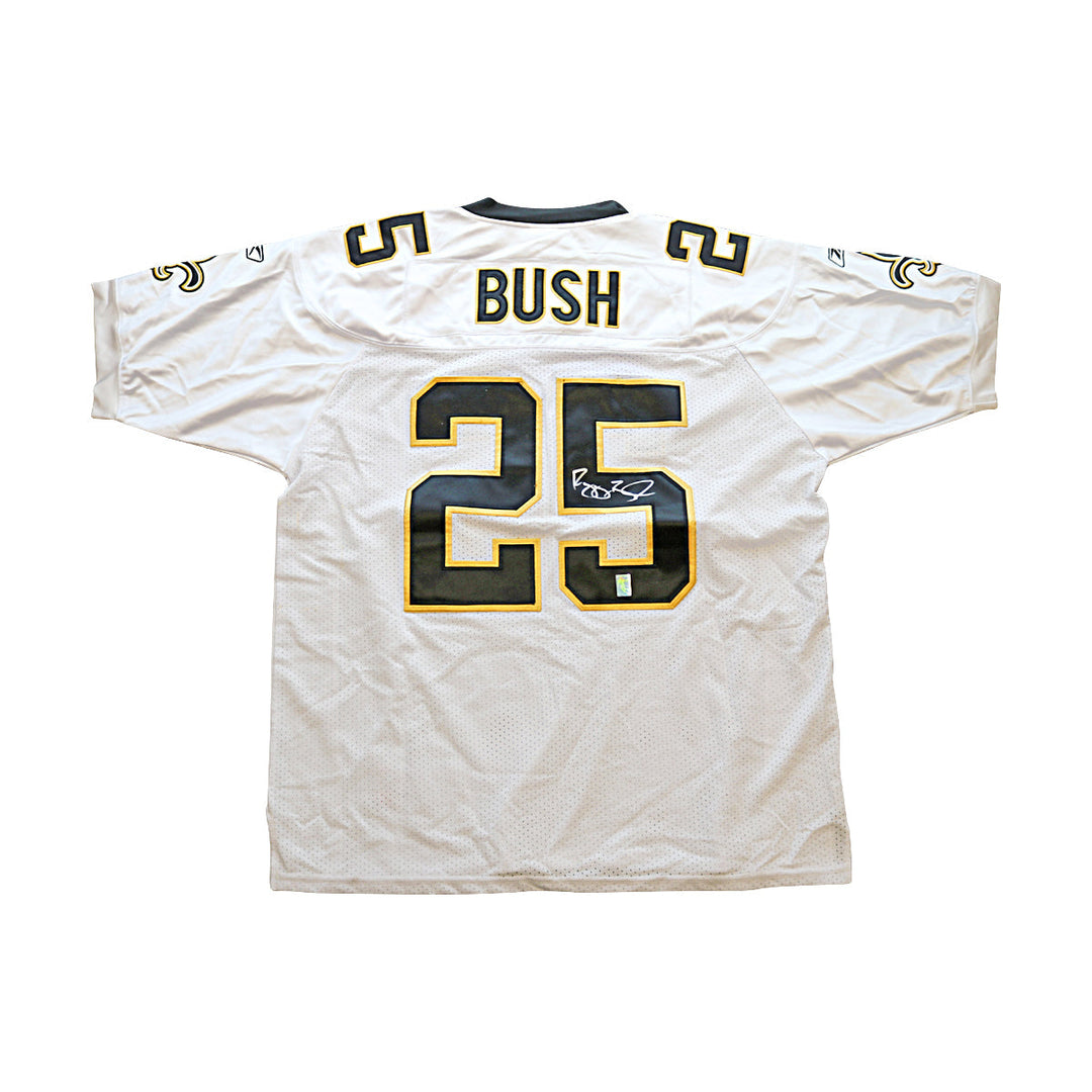 Reggie Bush New Orleans Saints Autographed Signed White Reebok Jersey Size: 52 (Bush Holo)