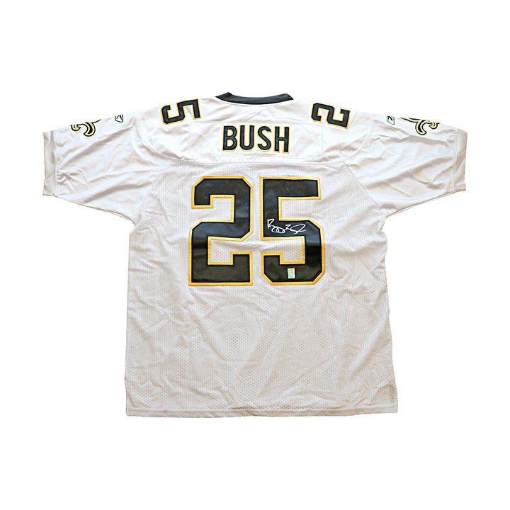 Reggie Bush New Orleans Saints Autographed Signed White Reebok Jersey Size: 52 (Bush Holo)