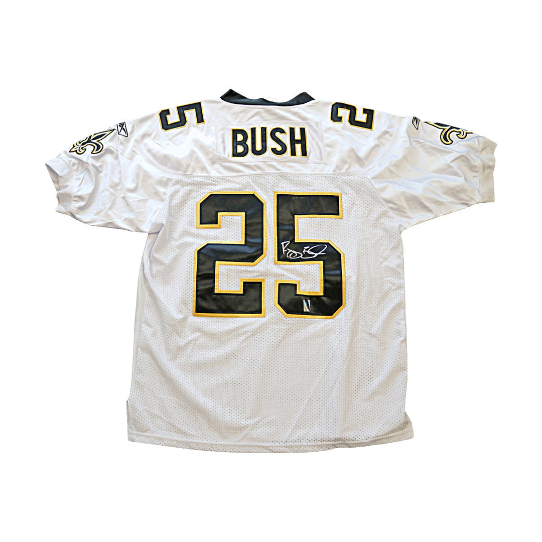 Reggie Bush New Orleans Saints Autographed Signed White Reebok Jersey Size: 50 (Bush Holo)