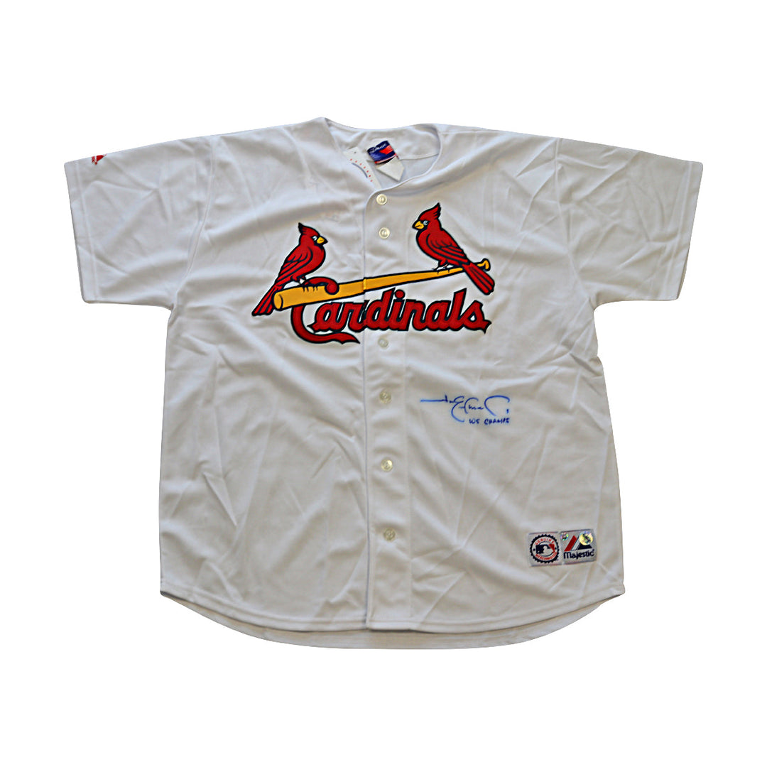Jim Edmonds St. Louis Cardinals Autographed Signed Authentic Home Jersey Size 52 (Sports Integrity COA)