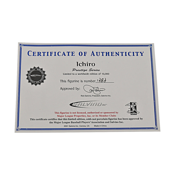 Ichiro Suzuki Seattle Mariners Salvino Prestige Series Figure #1383/10000