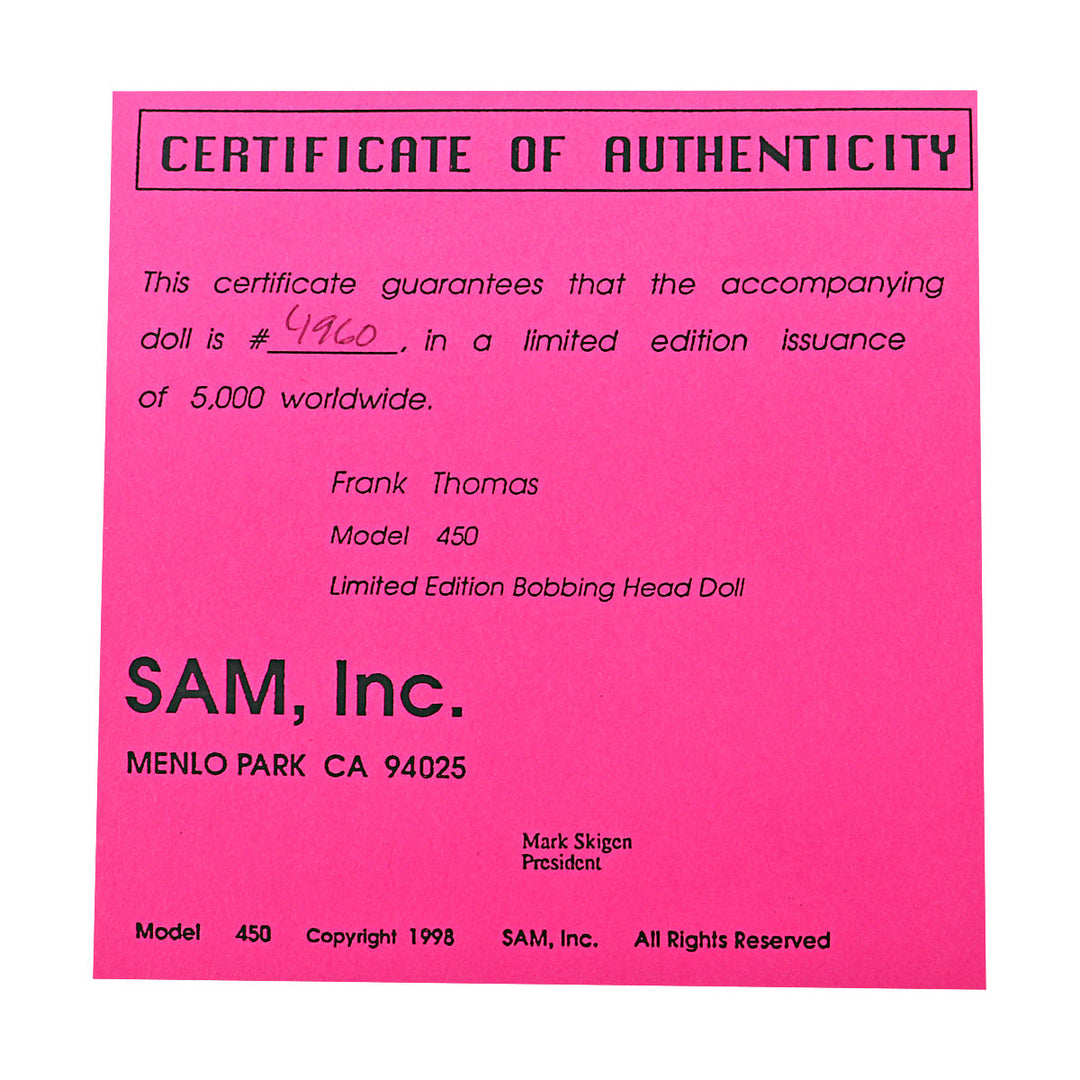 Frank Thomas Chicago White Sox Black Jersey SAM Bobblehead #4960/5000