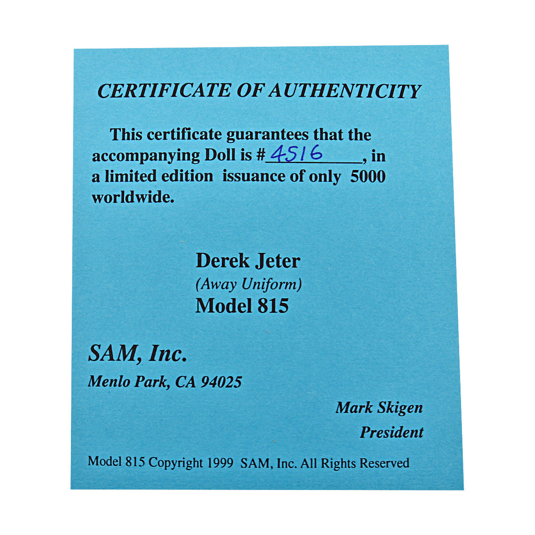 Derek Jeter New York Yankees Gray Jersey SAM Bobblehead #4516/5000