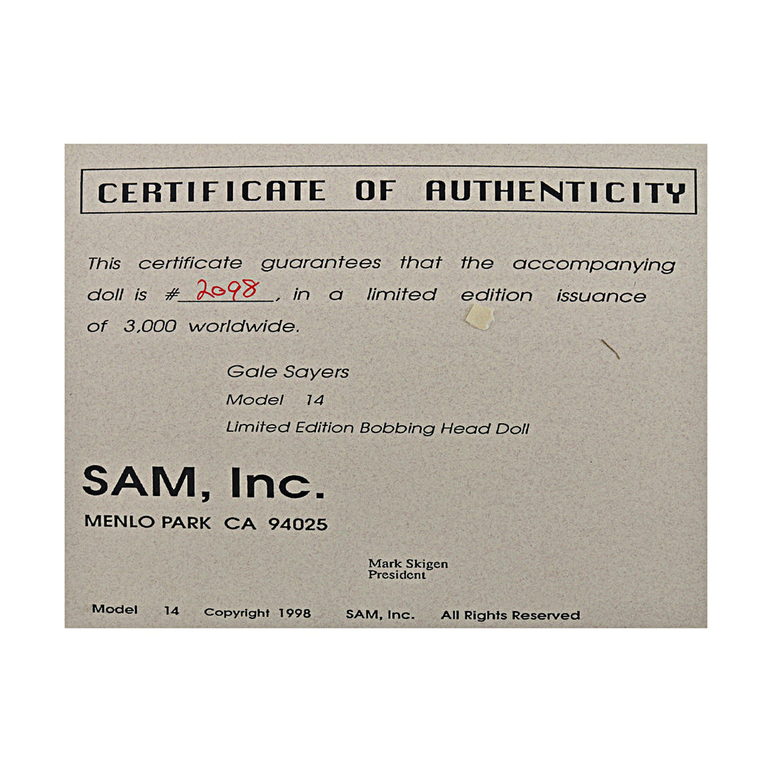 Gale Sayers Chicago Bears SAM Bobblehead #2098/3000
