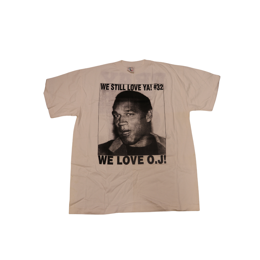 OJ Simpson Buffalo Bills Pray For O.J. White Shirt Size XL