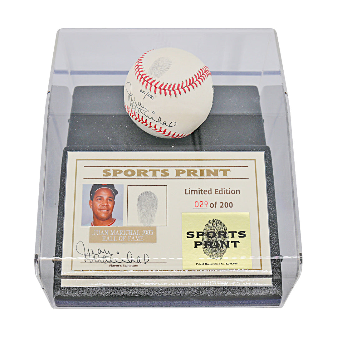 Juan Marichal San Francisco Giants Autographed Signed Sports Print Fingerprint Baseball Case #74/200 (Beckett LOA)