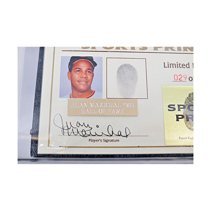 Juan Marichal San Francisco Giants Autographed Signed Sports Print Fingerprint Baseball Case #74/200 (Beckett LOA)