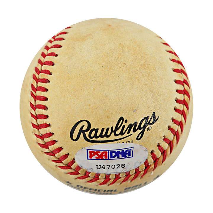 Leo Durocher Dodgers Giants Autographed Signed Chub Feeney ONL Baseball (PSA Holo #U47028)