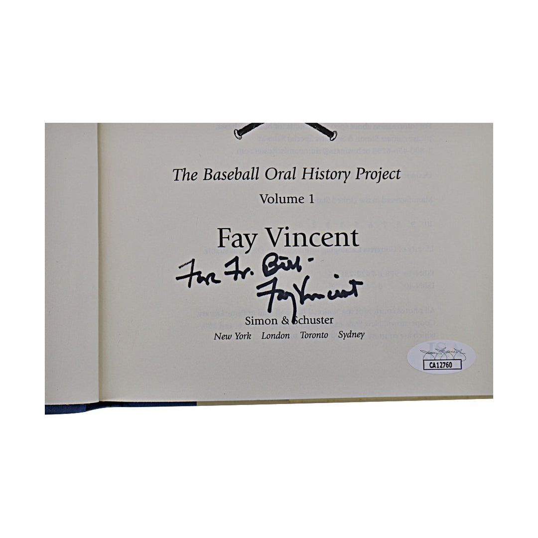 Fay Vincent Commissioner Autographed Signed The Only Game In Town Book (JSA COA #CA12760)